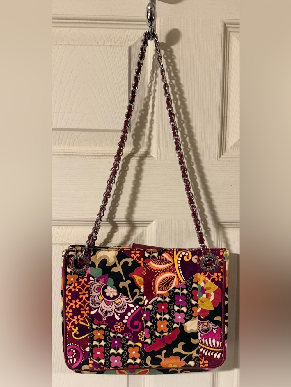 Vera Bradley “Suzani” Satchel Handbag Purple Navy Yellow Paisley